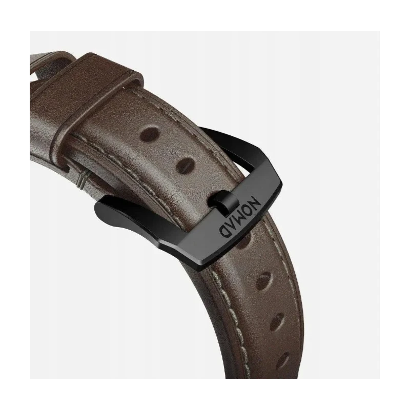 NOMAD Traditional Band skórzany pasek Apple Watch 46mm/49mm skóra Horween (rustic brown, black hardware)