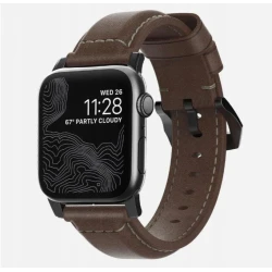 NOMAD Traditional Band skórzany pasek Apple Watch 46mm/49mm skóra Horween (rustic brown, black hardware)