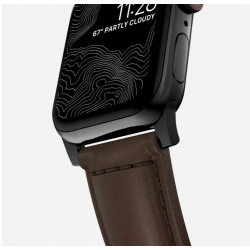 NOMAD Traditional Band skórzany pasek Apple Watch 46mm/49mm skóra Horween (rustic brown, black hardware)