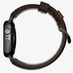 NOMAD Traditional Band skórzany pasek Apple Watch 46mm/49mm skóra Horween (rustic brown, black hardware)