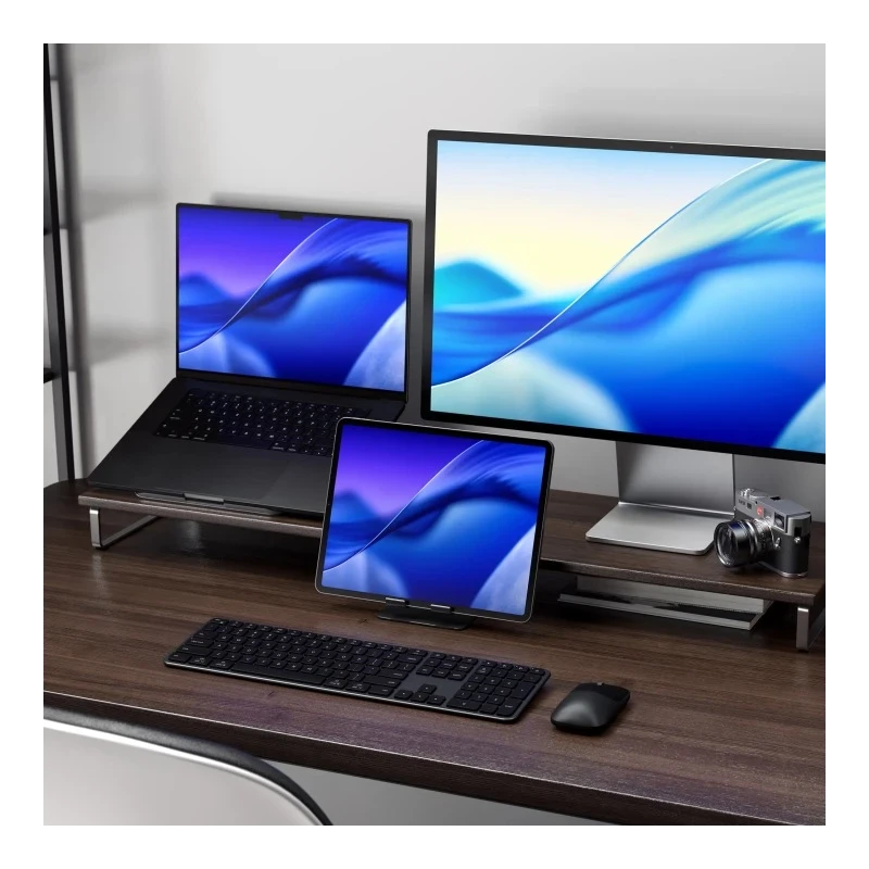Satechi Slim EX3 - klawiatura Bluetooth do trzech urządzeń z przełącznikiem trybu Mac/Windows (space black)