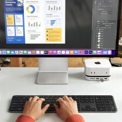 SATECHI Klawiatura Bezprzewodowa Slim EX3 Bluetooth 2.4 GHz USB-C Win Mac (space black)