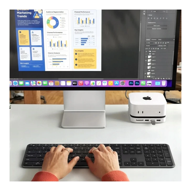 Satechi Slim EX3 - klawiatura Bluetooth do trzech urządzeń z przełącznikiem trybu Mac/Windows (space black)