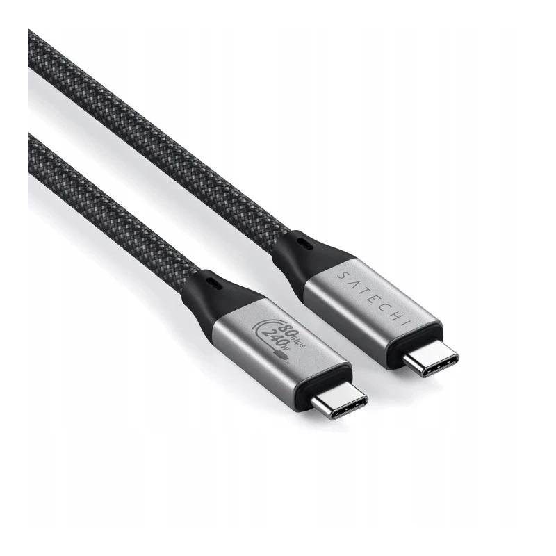 Satechi USB4 V2 Pro Cable kabel USB-C, PD 240W, 120/80 Gbps, 8K / 4K 1,2 m (space gray)