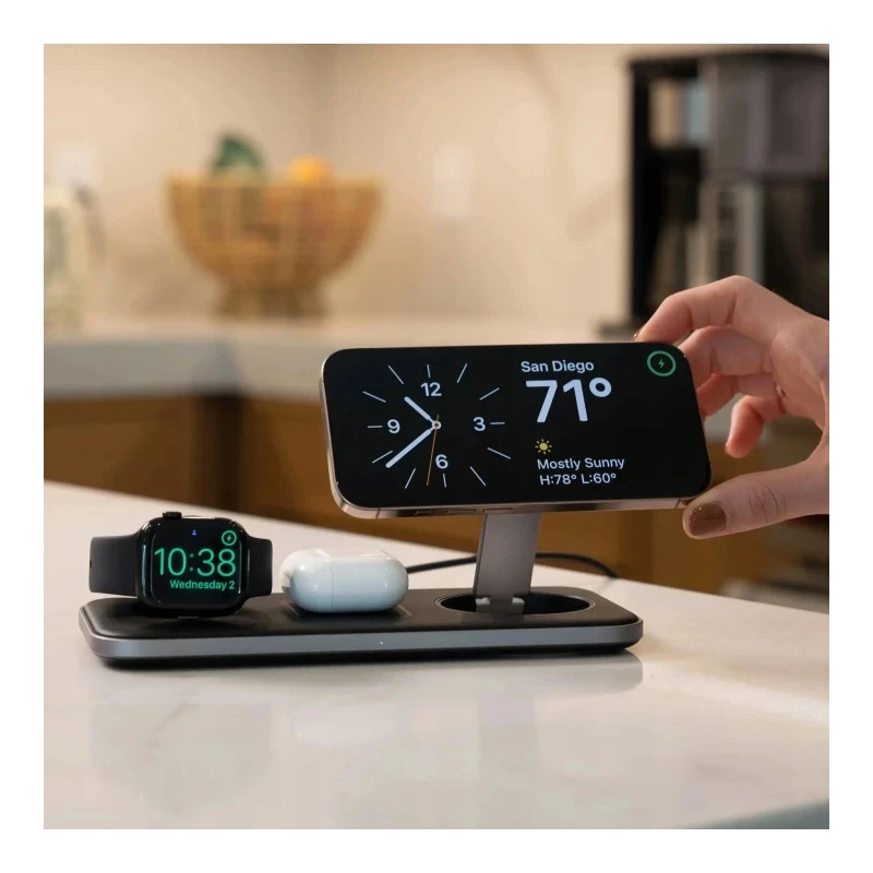 Satechi Qi2 Trio Wireless Charging Pad - magnetyczna ładowarka bezprzewodowa do trzech urządzeń (AppleWatch 5W, AirPods 5W, Qi2 