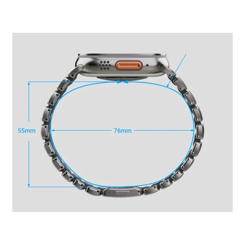 NOMAD Stratos Band - tytanowa bransoleta do Apple Watch 49mm z FKM (black titanium, ultra orange FKM)