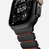 NOMAD elegancka mocna tytanowa bransoleta Apple Watch, Ultra, SE (black titanium, ultra orange FKM)