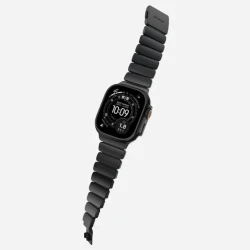 NOMAD elegancka mocna tytanowa bransoleta Apple Watch, Ultra, SE (black titanium, black FKM)