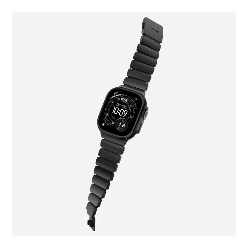 NOMAD Stratos Band - tytanowa bransoleta do Apple Watch 49mm z FKM (black titanium, black FKM)