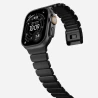 NOMAD elegancka mocna tytanowa bransoleta Apple Watch, Ultra, SE (black titanium, black FKM)