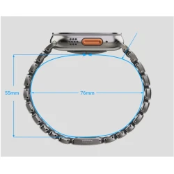 NOMAD elegancka mocna tytanowa bransoleta Apple Watch, Ultra, SE (black titanium, black FKM)