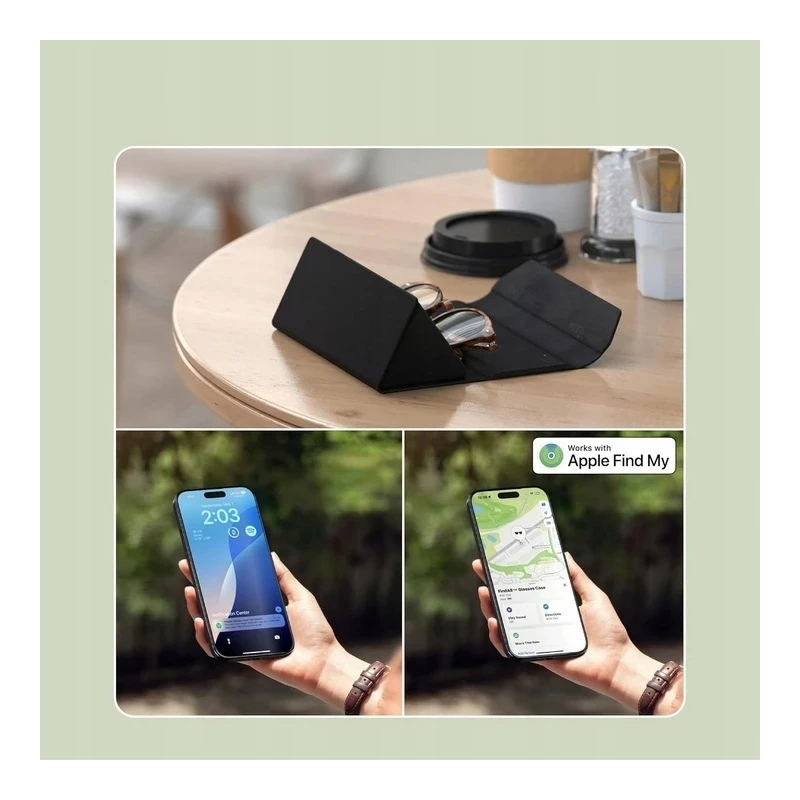 Satechi etui na okulary ze skóry wegańskiej z lokalizatorem Apple Find My (black)