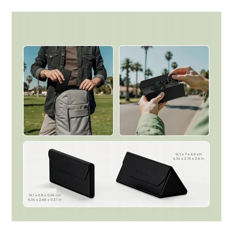 Satechi etui na okulary ze skóry wegańskiej z lokalizatorem Apple Find My (black)