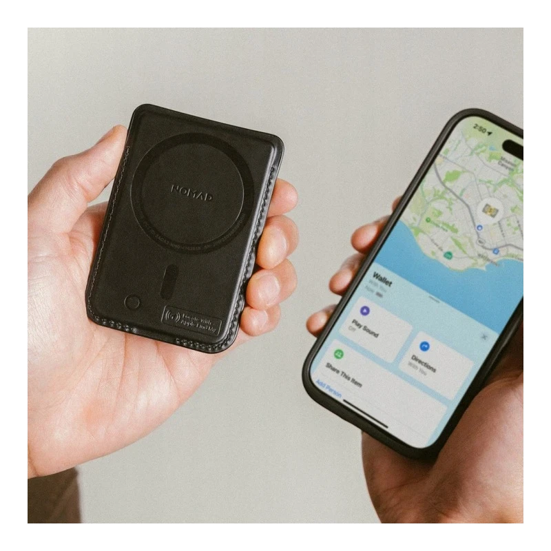 NOMAD Leather Mag Wallet - skórzany portfel kompatybilny z MagSafe oraz Apple Find My (black)