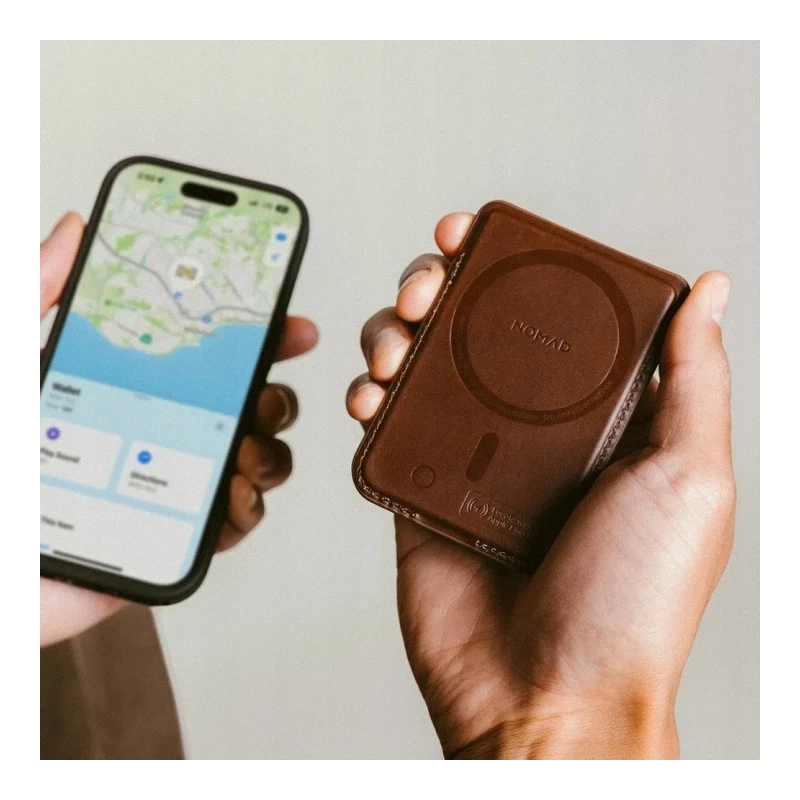 NOMAD Leather Mag Wallet - skórzany portfel kompatybilny z MagSafe oraz Apple Find My (brown)