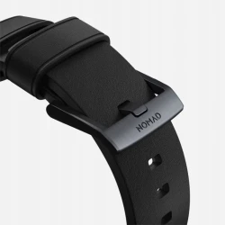 NOMAD stylowy wodoodporny skórzany pasek Apple Watch, Ultra, SE 42mm/49mm (black active leather, black hardware)