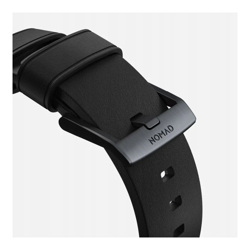 NOMAD Active Band Pro - wodoodporny skórzany pasek do Apple Watch 46mm/49mm (black active leather, black hardware)