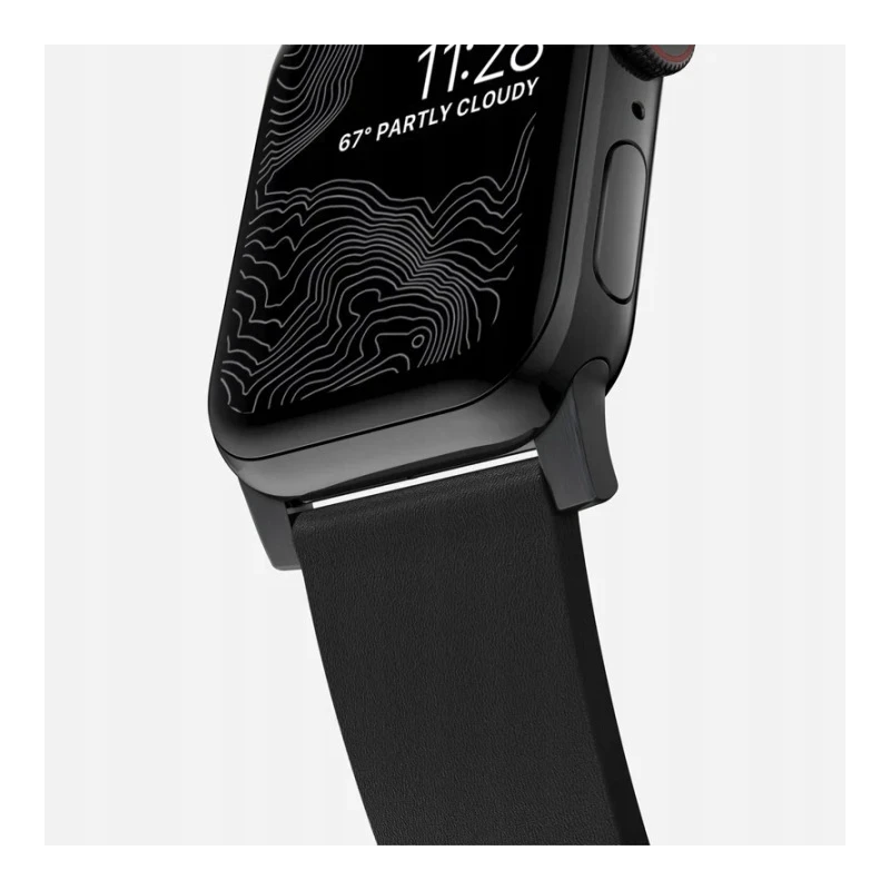 NOMAD Active Band Pro - wodoodporny skórzany pasek do Apple Watch 46mm/49mm (black active leather, black hardware)
