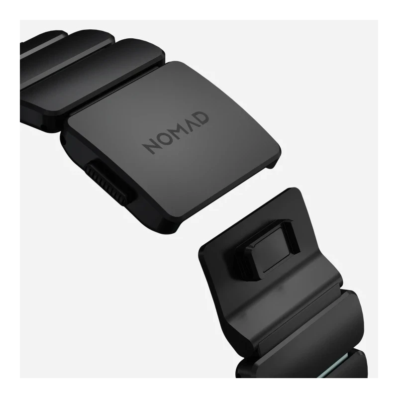 NOMAD Stratos Band - tytanowa bransoleta do Apple Watch 49mm z FKM (black titanium, icy blue glow FKM)