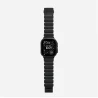 NOMAD elegancka mocna tytanowa bransoleta Apple Watch, Ultra, SE (black titanium, icy blue glow FKM)