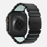 NOMAD elegancka mocna tytanowa bransoleta Apple Watch, Ultra, SE (black titanium, icy blue glow FKM)