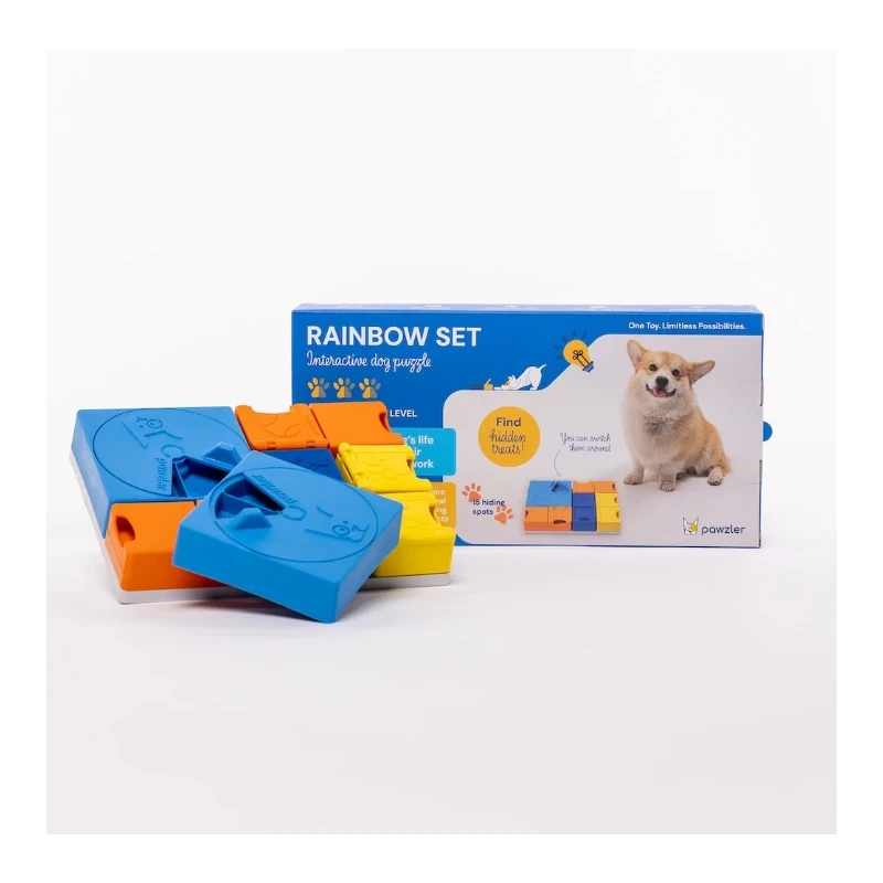 Pawzler Rainbow - zestaw modułowych zabawek dla psa wspierających rozwój