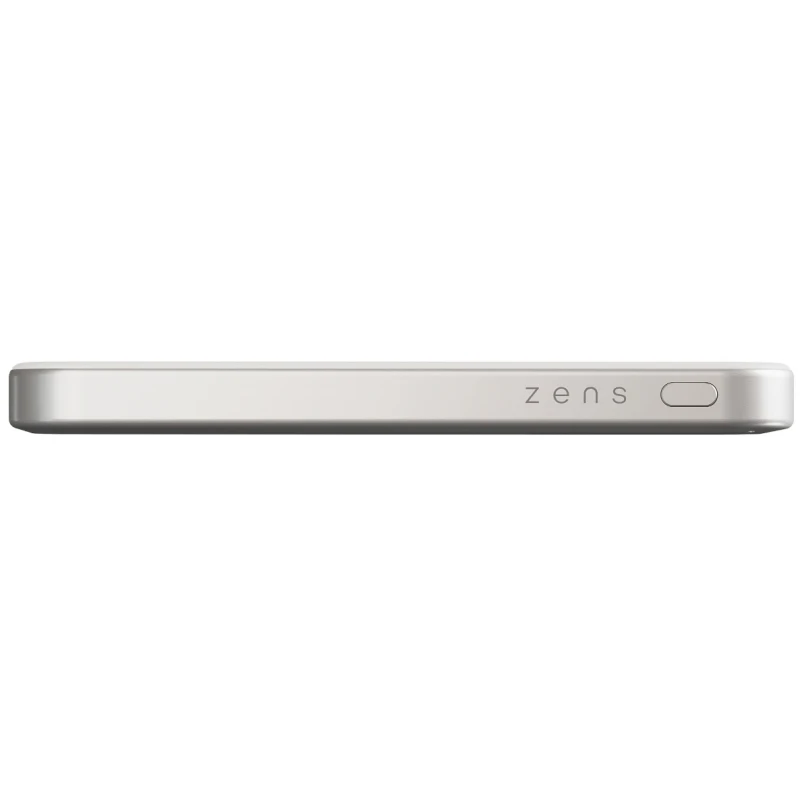 ZENS Slim Qi2 Aluminium Powerbank - magnetyczny powerbank 5000 mAh kompatybilny z MagSafe i Qi2 (white)