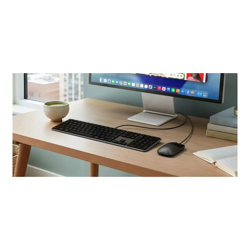 Satechi Slim LX3 Wired klawiatura USB-C/USB-A z układem numerycznym Mac/Win (space black)