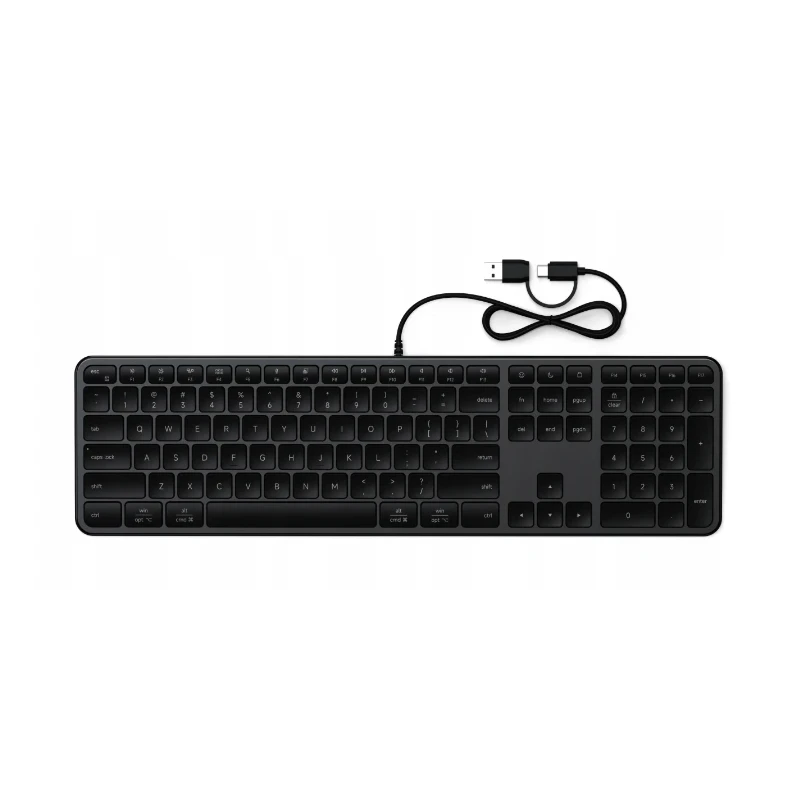Satechi Slim LX3 Wired klawiatura USB-C/USB-A z układem numerycznym Mac/Win (space black)