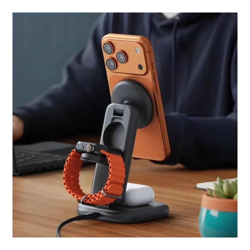 Satechi 3w1 Qi2 25W Charging Stand składana ładowarka bezprzewodowa Qi2