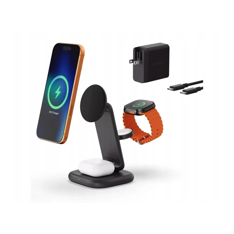Satechi 3w1 Qi2 25W Charging Stand składana ładowarka bezprzewodowa Qi2