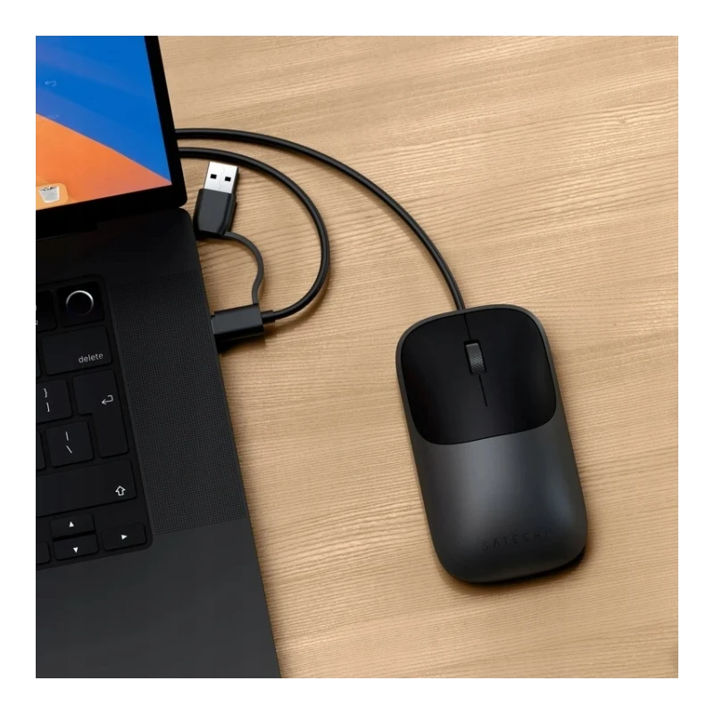 Satechi Slim LX Wired Mouse - mysz optyczna USB-A/USB-C (space black)