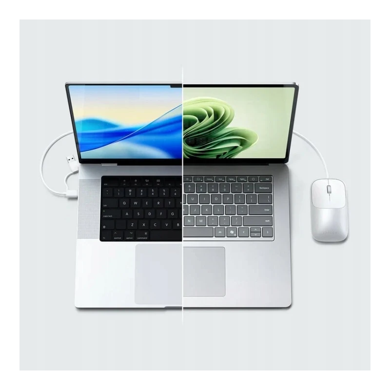 Satechi Slim LX Wired Mouse - mysz optyczna USB-A/USB-C (silver)
