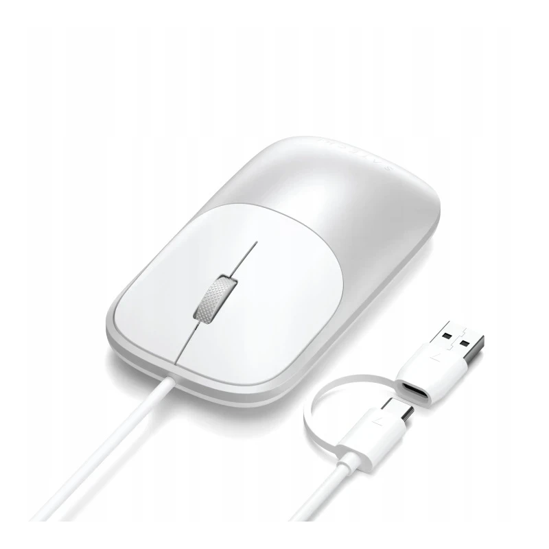 Satechi Slim LX Wired Mouse - mysz optyczna USB-A/USB-C (silver)