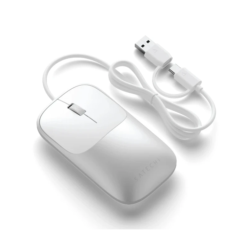 Satechi Slim LX Wired Mouse - mysz optyczna USB-A/USB-C (silver)