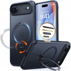 TORRAS Ostand Spin mocne stylowe etui iPhone 17 Air MagSafe podstawka 360° (black)