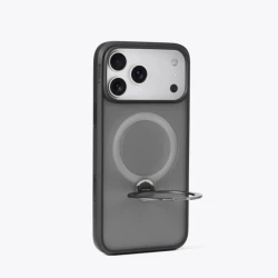 TORRAS Ostand Spin mocne stylowe etui iPhone 17 Pro MagSafe podstawka 360° (black)
