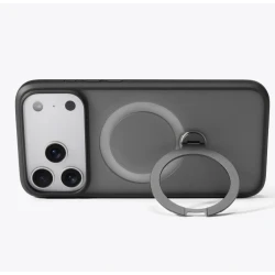 TORRAS Ostand Spin mocne stylowe etui iPhone 17 Pro MagSafe podstawka 360° (black)