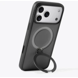 TORRAS Ostand Spin mocne stylowe etui iPhone 17 Pro MagSafe podstawka 360° (black)