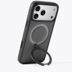 TORRAS Ostand Spin mocne stylowe etui iPhone 17 ProMax MagSafe podstawka360 (black)