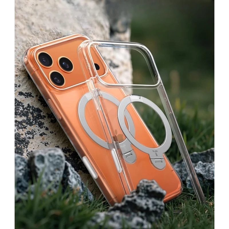 TORRAS Ostand Spin - etui do iPhone 17 Pro kompatybilne z MagSafe (clear)