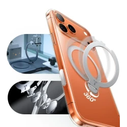 TORRAS Ostand Spin mocne stylowe etui iPhone 17 ProMax MagSafe podstawka360 (clear)