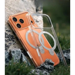TORRAS Ostand Spin mocne stylowe etui iPhone 17 ProMax MagSafe podstawka360 (clear)