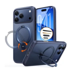 TORRAS Ostand Spin mocne stylowe etui iPhone 17 ProMax MagSafe podstawka360 (midnight blue)