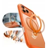 TORRAS Ostand Spin mocne stylowe etui iPhone 17 Pro MagSafe podstawka 360° (energy orange)
