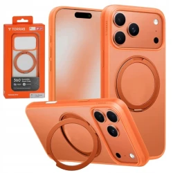 TORRAS Ostand Pro mocne etui nowoczesne iPhone 17 Pro MagSafe podstawka (energy orange)