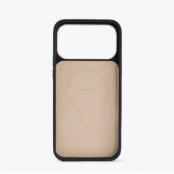 TORRAS QPro Leather etui skóra wegańska iPhone 17 ProMax MagSafe podstawka (ivory black)