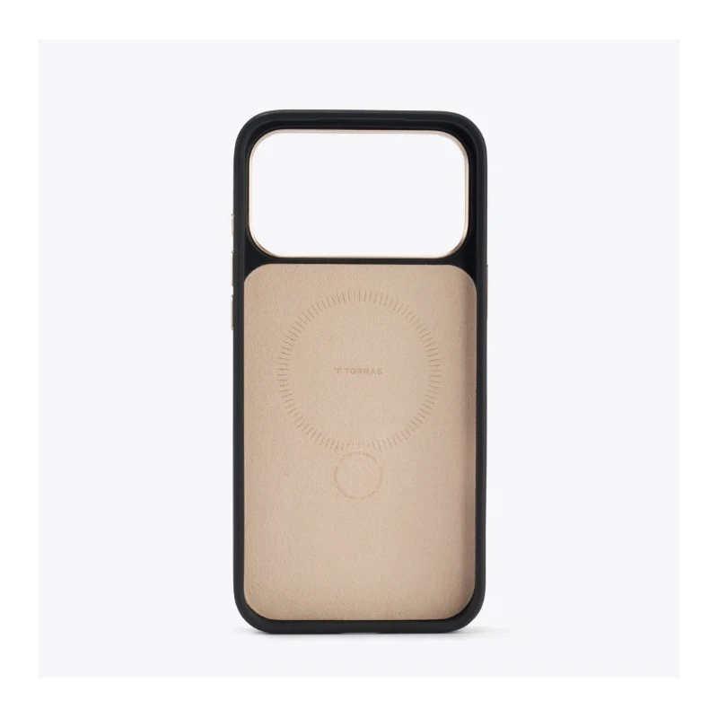 TORRAS QPro Leather - etui do iPhone 17 Pro Max kompatybilne z MagSafe (ivory black)