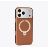 TORRAS QPro Leather etui skóra wegańska iPhone 17 Pro MagSafe podstawka 360 (amber brown)