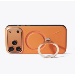 TORRAS QPro Leather etui skóra wegańska iPhone 17 Pro MagSafe podstawka 360 (amber brown)
